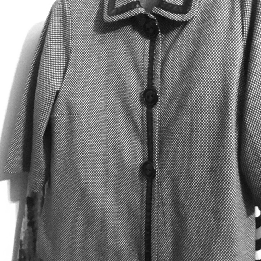 FrankWalder jersey top,patent leather trimming